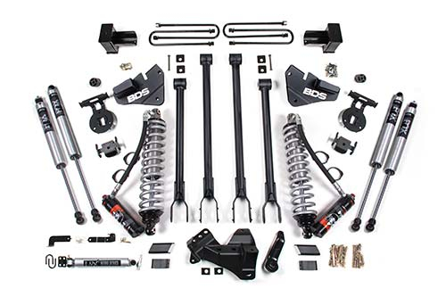 BDS Suspension - BDS 4 Inch Lift Kit W/ 4-Link FOX 2.5 Performance Elite Coil-Over Conversion Ford F350 Super Duty DRW (20-22) 4WD Diesel (1565FPE)