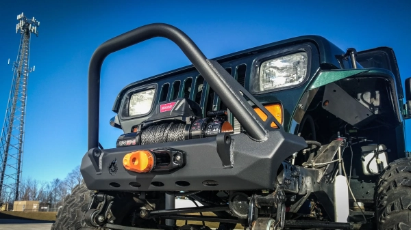 Crawltek Revolution - Pyro Stubby Front Bumper w/ Flat Top Stinger | Jeep Wrangler CJ/YJ/TJ