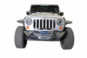 DV8 - Stubby  Front Bumper w/Light bracket  & winch plate 2007-2018 Wrangler JK  (FBSHTB-24)