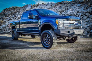 Bumpers - DV8 Front Bumpers - DV8 Offroad - DV8 -Front  Bumper  Ford F-250 F-350   2017-2018   w/raw aluminum grills 2 pieces   (FBFF2-03)