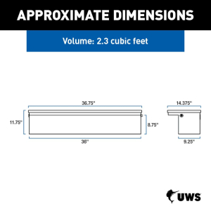 UWS - UWS Low Profile 36" TRUCK Side Tool Box - SM LEGS (EC30363-MK2) - Image 2