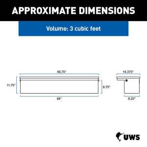 UWS - UWS Low Profile 48" TRUCK SIDE Tool Box - SM LEGS (EC30203-MK2) - Image 2