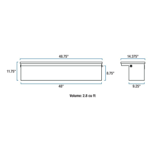 UWS - UWS Low Profile 48" Truck Side Tool box  (EC30202) (TBSM-48-LP-BLK) - Image 2
