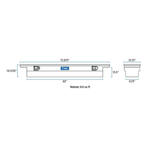 UWS - UWS 72" Deep Slim-Line Crossover Tool Box (EC10882) (TBSD-72-SL-LP-B) - Image 2