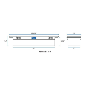 UWS - UWS 69" Crossover Truck Tool Box w (EC10481) (TBS-69-LP-PH) - Image 2