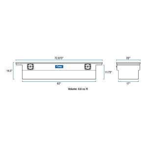 UWS - UWS 72" Secure Lock Crossover Box Low Profile (EC10021) (SL-72-LP) - Image 2